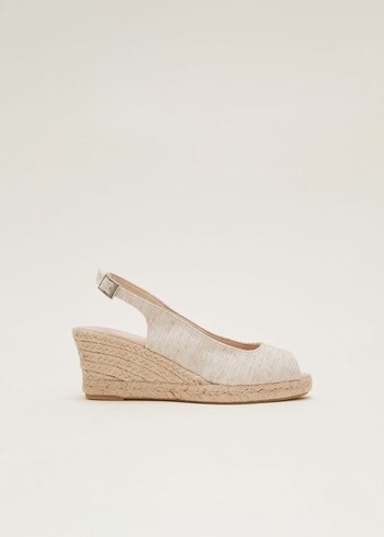 Phase Eight Peeptoe Slingback Espadrilles Heels Metal Australia | RT3481296